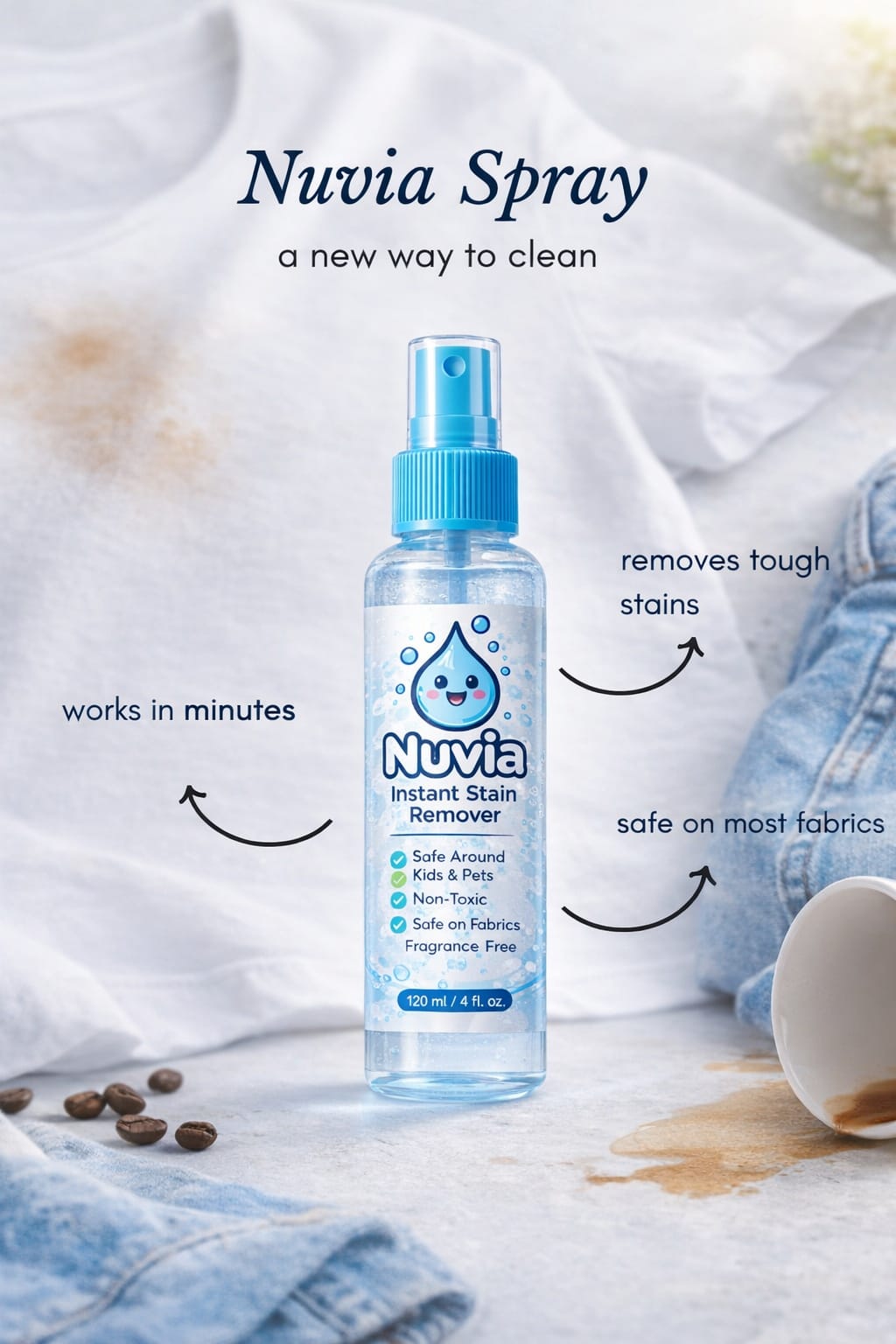 🌟 NUVIA – The Instant Stain Remover Spray
